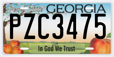GA license plate PZC3475