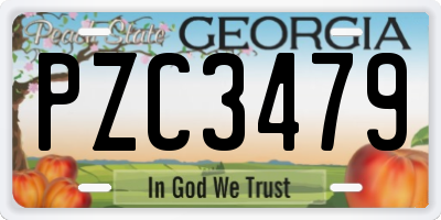 GA license plate PZC3479