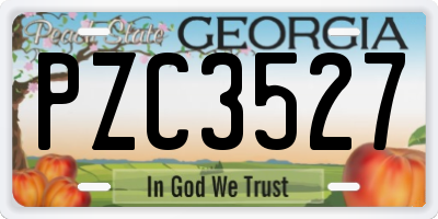 GA license plate PZC3527