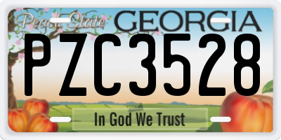 GA license plate PZC3528