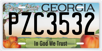GA license plate PZC3532