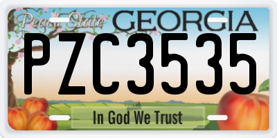 GA license plate PZC3535