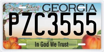 GA license plate PZC3555