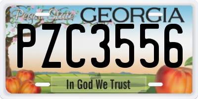 GA license plate PZC3556