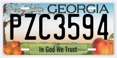 GA license plate PZC3594