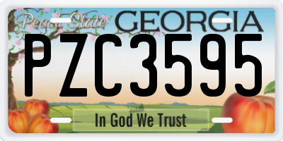GA license plate PZC3595