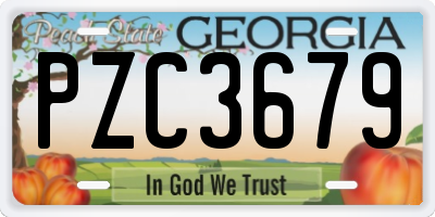 GA license plate PZC3679