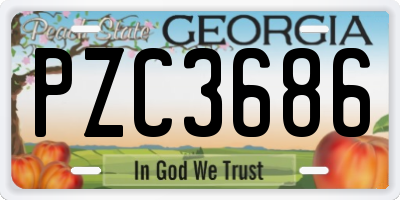GA license plate PZC3686