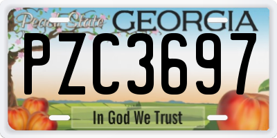 GA license plate PZC3697
