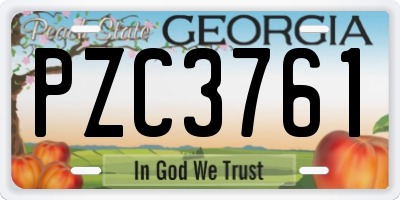 GA license plate PZC3761