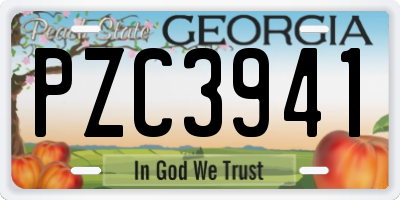 GA license plate PZC3941