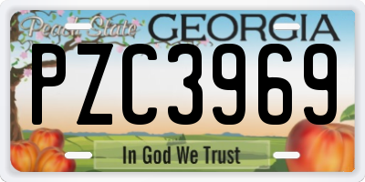GA license plate PZC3969