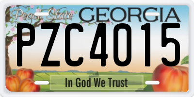 GA license plate PZC4015