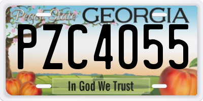 GA license plate PZC4055