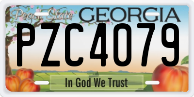 GA license plate PZC4079