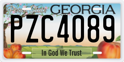 GA license plate PZC4089