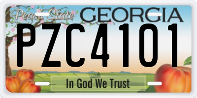GA license plate PZC4101