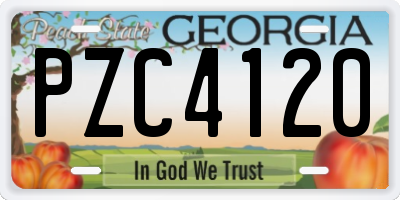 GA license plate PZC4120