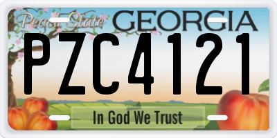 GA license plate PZC4121