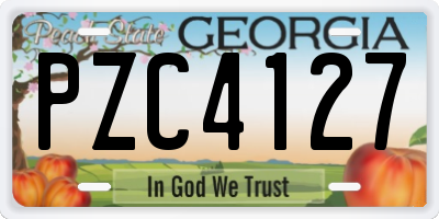 GA license plate PZC4127