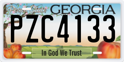 GA license plate PZC4133