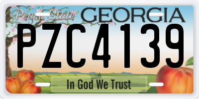 GA license plate PZC4139