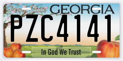 GA license plate PZC4141