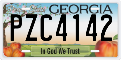 GA license plate PZC4142