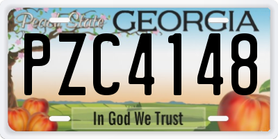 GA license plate PZC4148