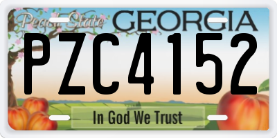 GA license plate PZC4152