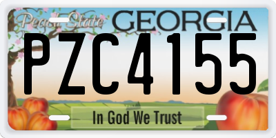 GA license plate PZC4155