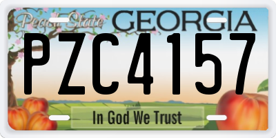 GA license plate PZC4157