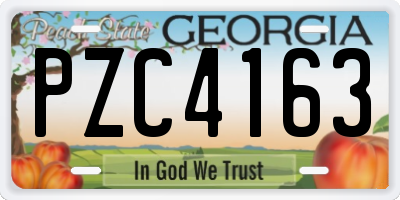 GA license plate PZC4163