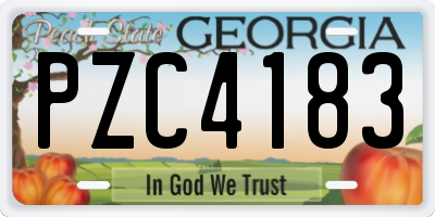 GA license plate PZC4183