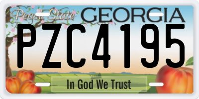 GA license plate PZC4195