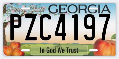 GA license plate PZC4197