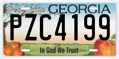 GA license plate PZC4199