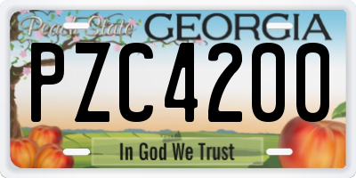 GA license plate PZC4200