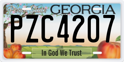GA license plate PZC4207
