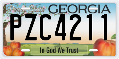 GA license plate PZC4211