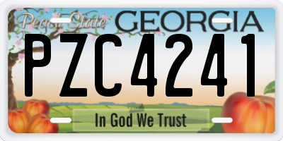 GA license plate PZC4241