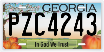 GA license plate PZC4243