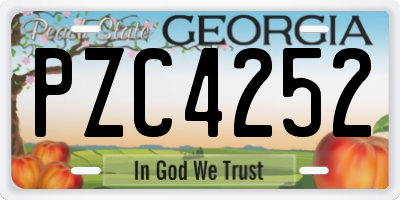 GA license plate PZC4252