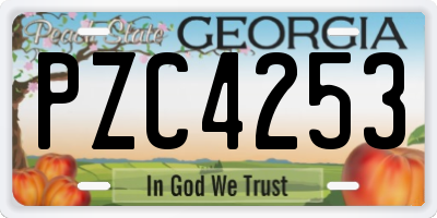 GA license plate PZC4253