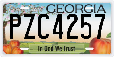 GA license plate PZC4257