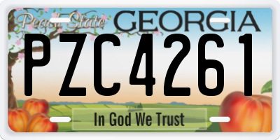 GA license plate PZC4261