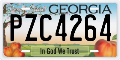 GA license plate PZC4264