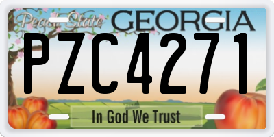 GA license plate PZC4271