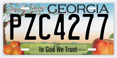 GA license plate PZC4277