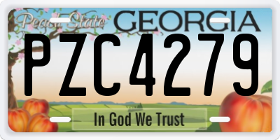 GA license plate PZC4279